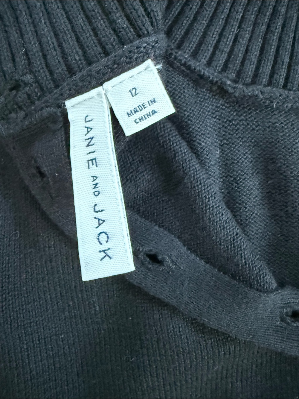 Janie and Jack Black Ribbed Mock Neck Sweater with Faux Fur Cuffs - Picture 6 of 8